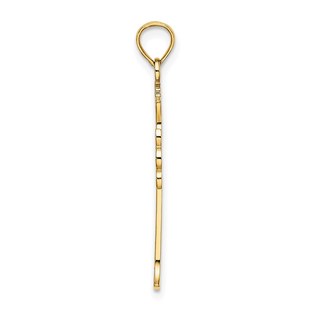 14K Double Sided Engraved Cross Charm (K8325)
