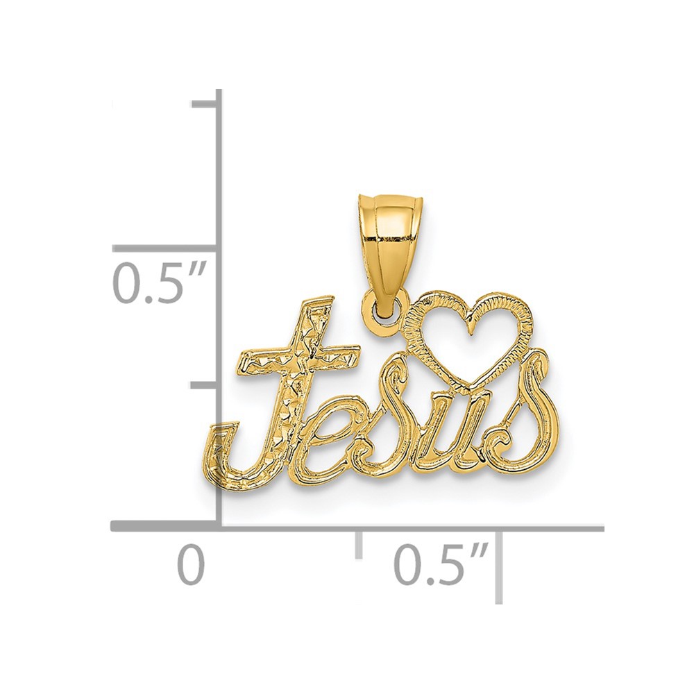 14K LOVE JESUS Script Charm (K8326)