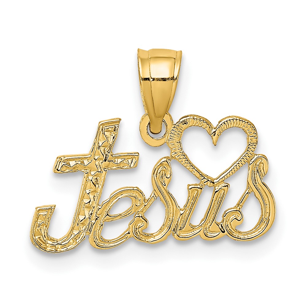 14K LOVE JESUS Script Charm (K8326)