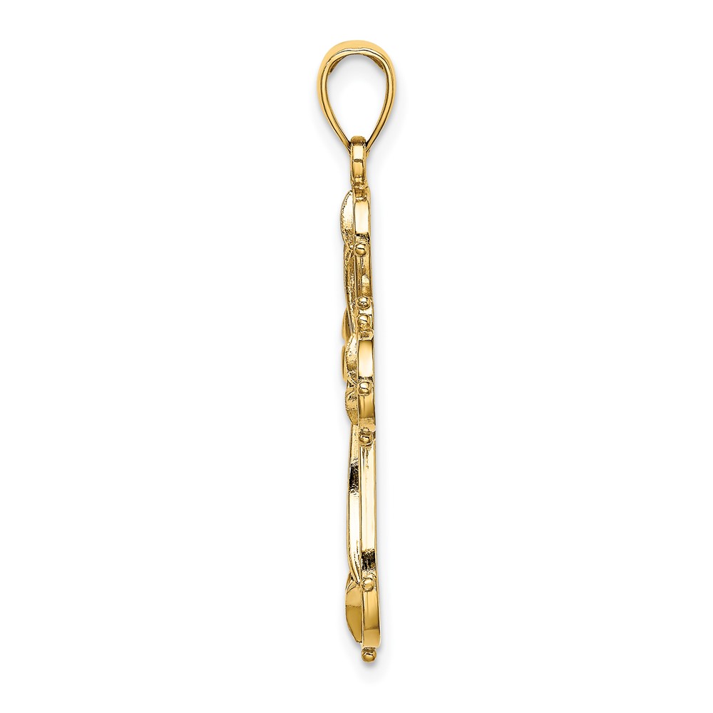 14K Cut-Out Shapes Fancy Cross Charm (K8332)