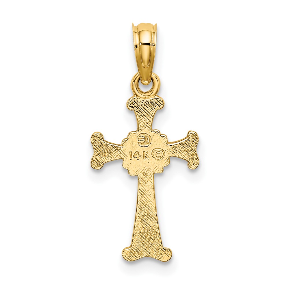 14K 4-Leaf Clover Cross Charm (K8337)