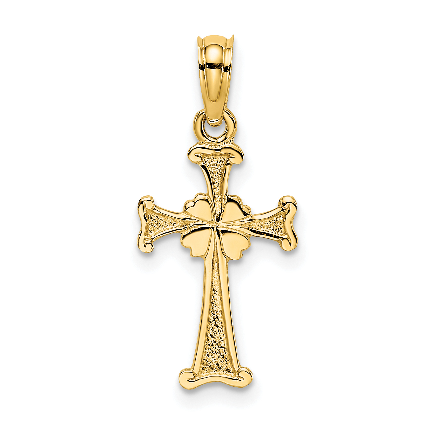 14K 4-Leaf Clover Cross Charm (K8337)