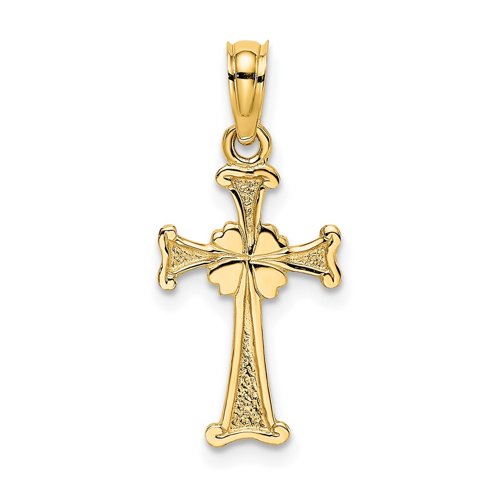 14K 4-Leaf Clover Cross Charm (K8337)