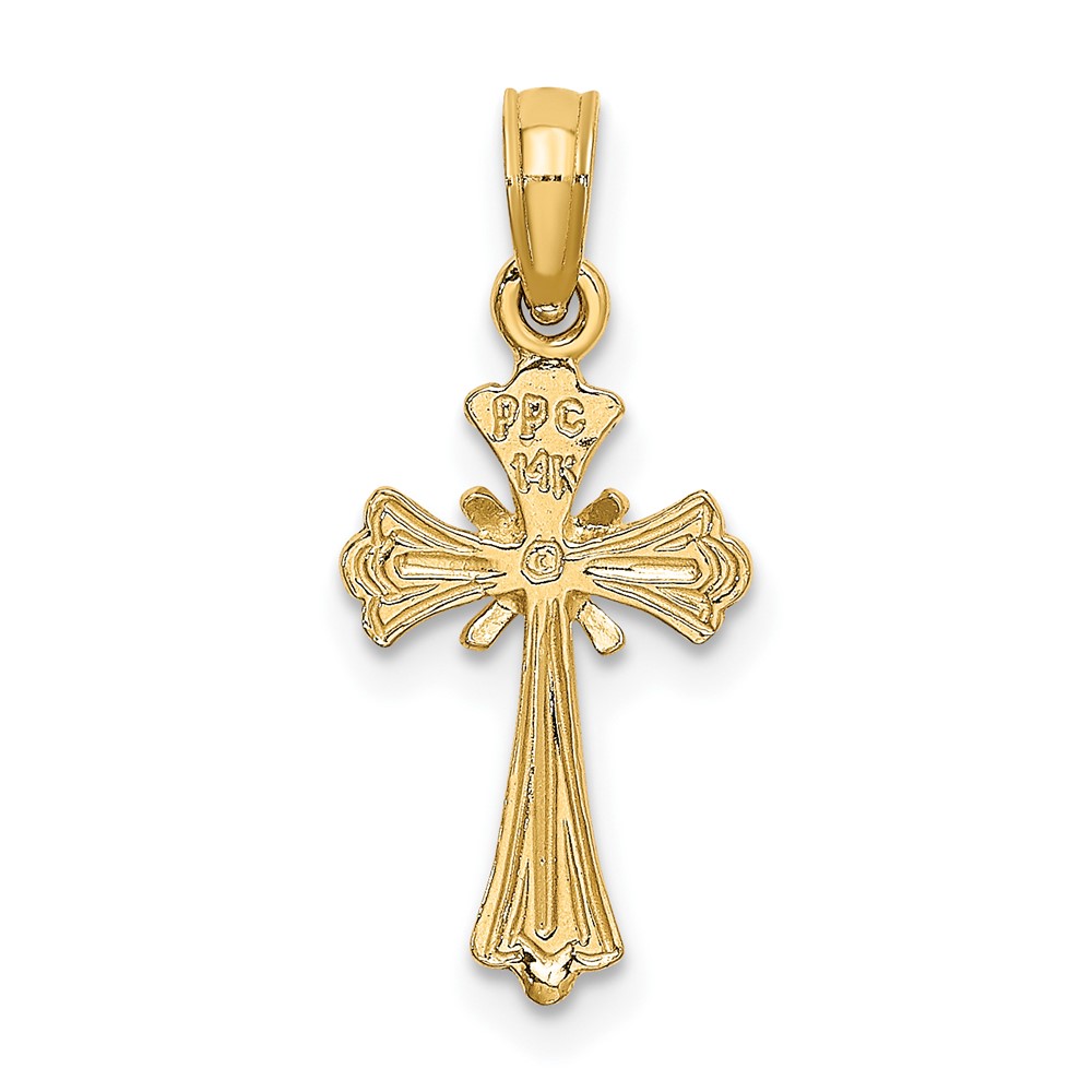 14K Engraved Small Cross w/ X  Center Charm (K8348)