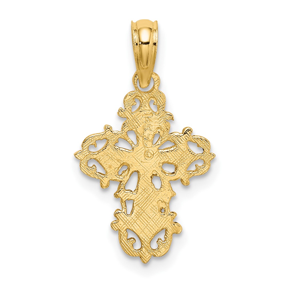14K Cut-Out Delicate Cross Charm (K8352)