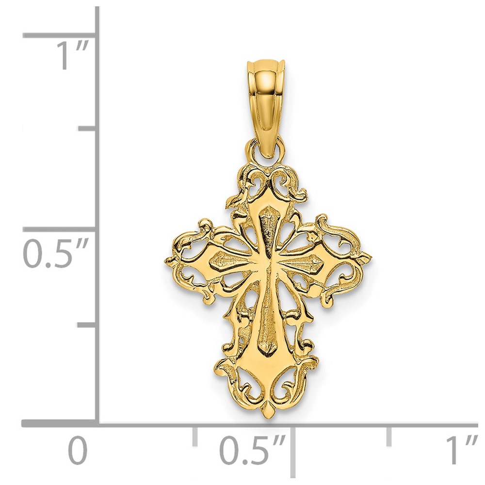 14K Cut-Out Delicate Cross Charm (K8352)