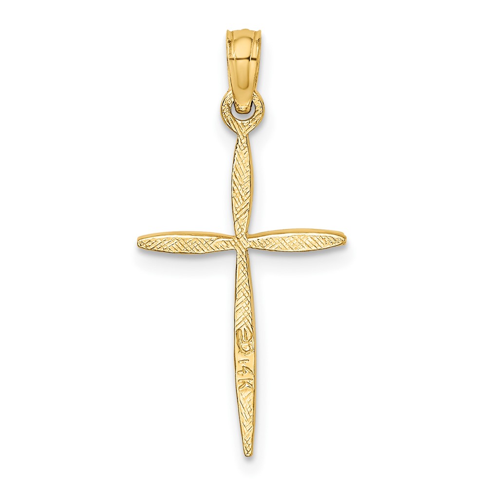 14K D/C with Tapered Ends Cross Charm (K8363)