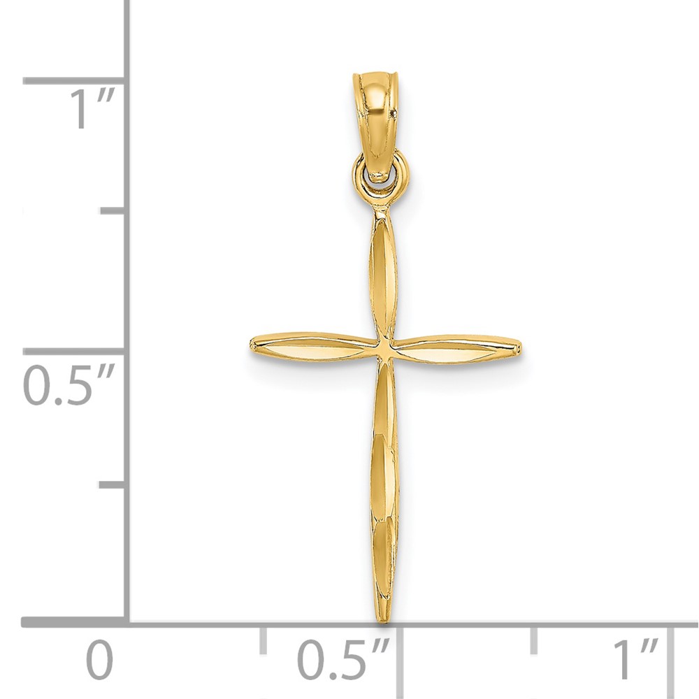 14K D/C with Tapered Ends Cross Charm (K8363)