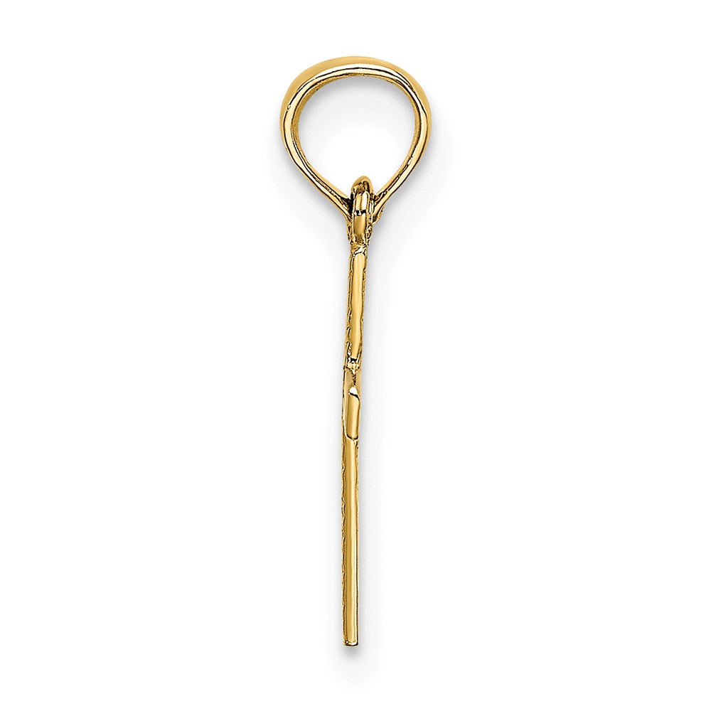 14K Polished Mini Cross w/ Heart Charm (K8367)