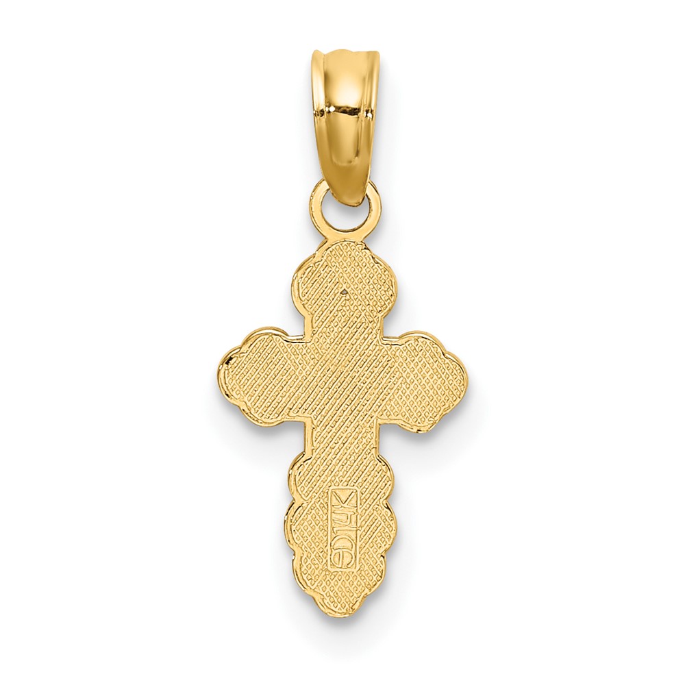 14K Mini Eastern Orthodox Cross Charm (K8377)
