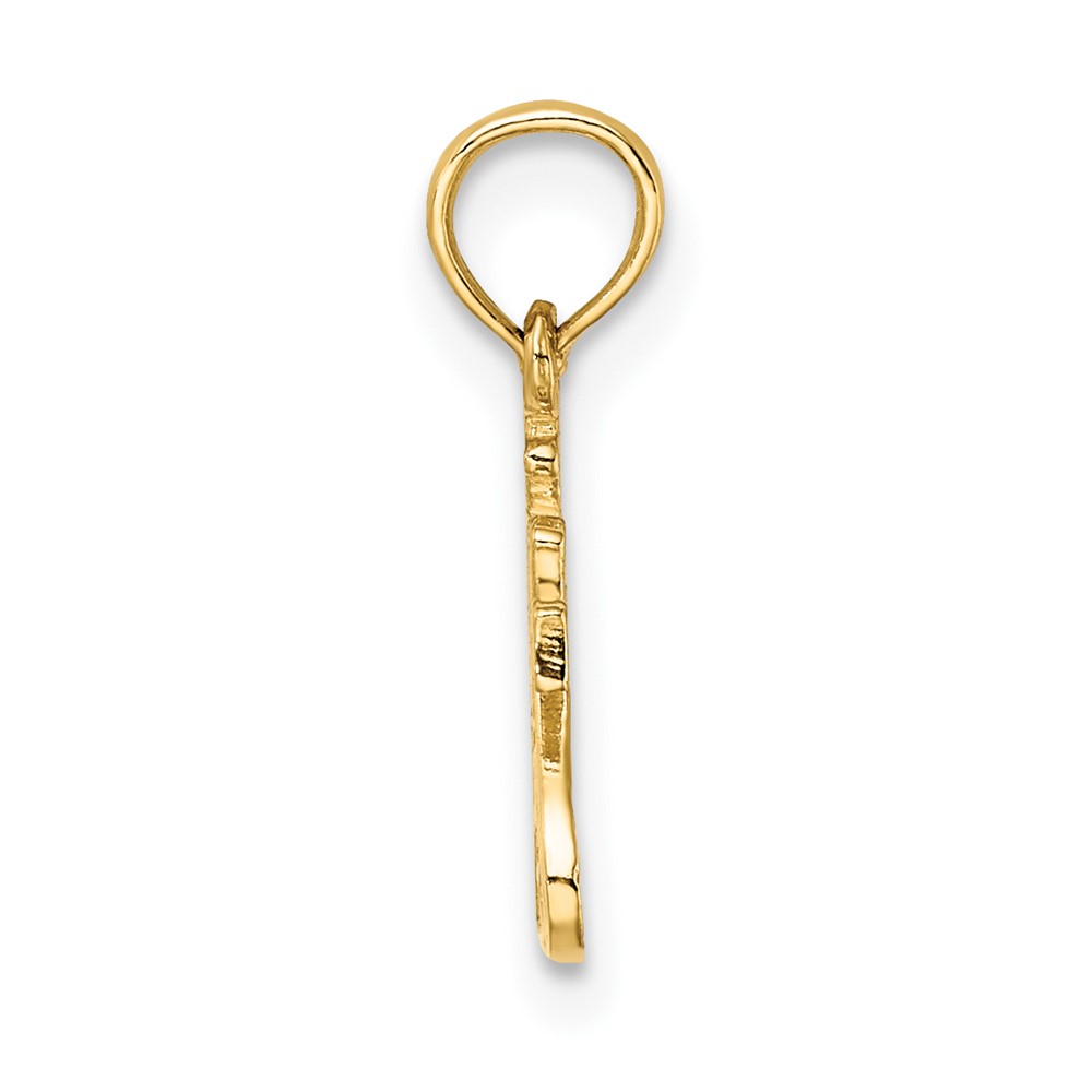 14K Polished and Engraved TRY JESUS Charm (K8380)