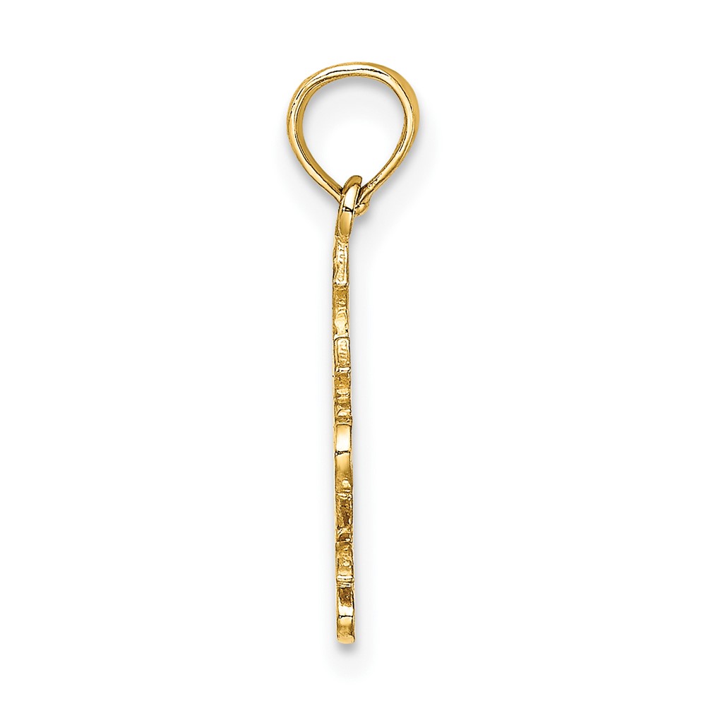 14K JESUS W/ Cross and Heart Charm (K8381)