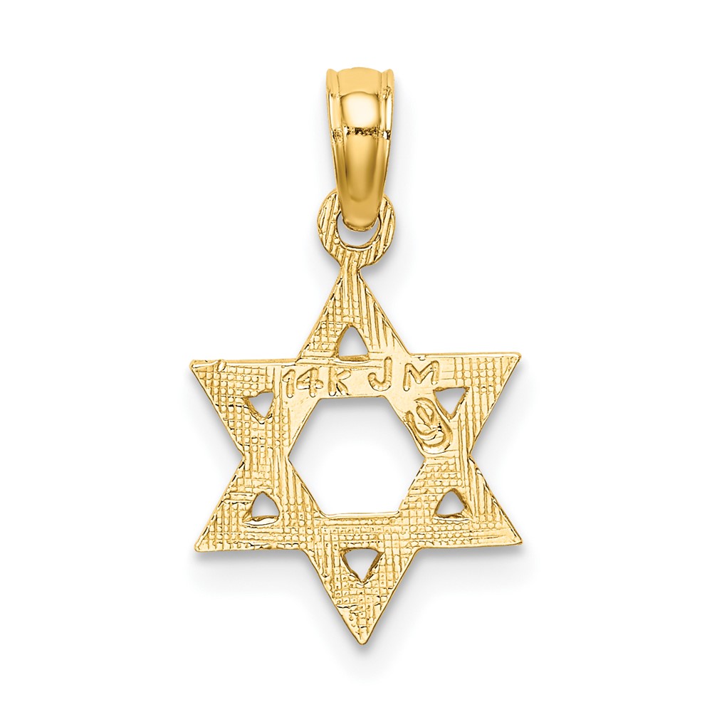 14K Engraved Star Of David Charm (K8384)