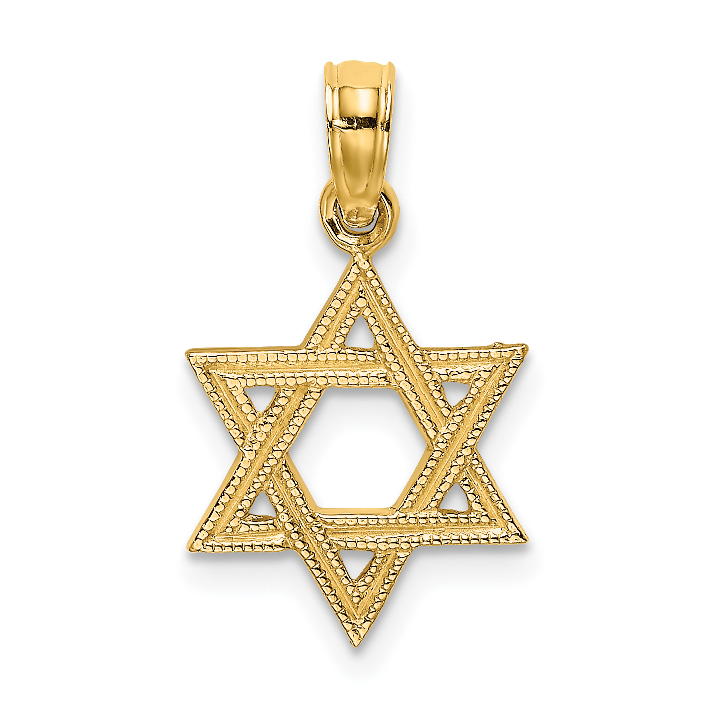 14K Engraved Star Of David Charm (K8384)