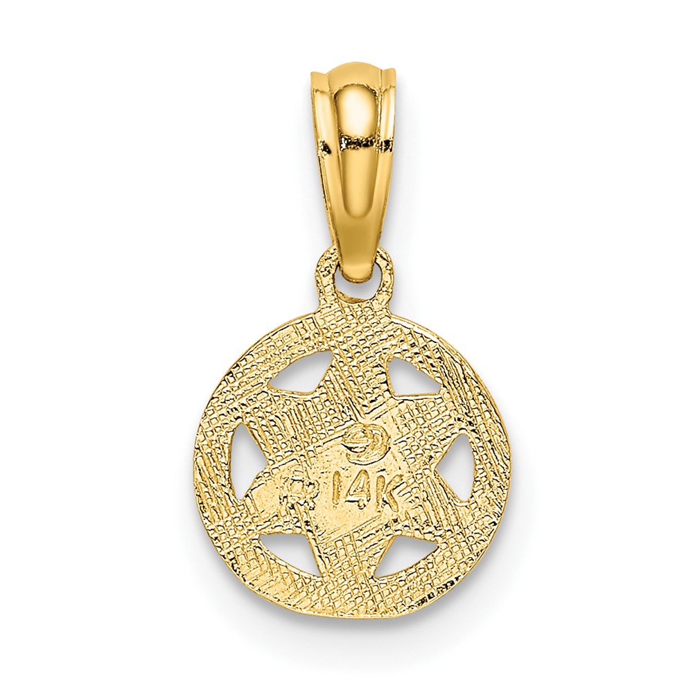 14K Engraved Star Of David Charm (K8387)