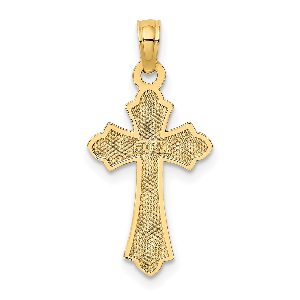 14K Polished Cross w/ Heart Charm (K8391)