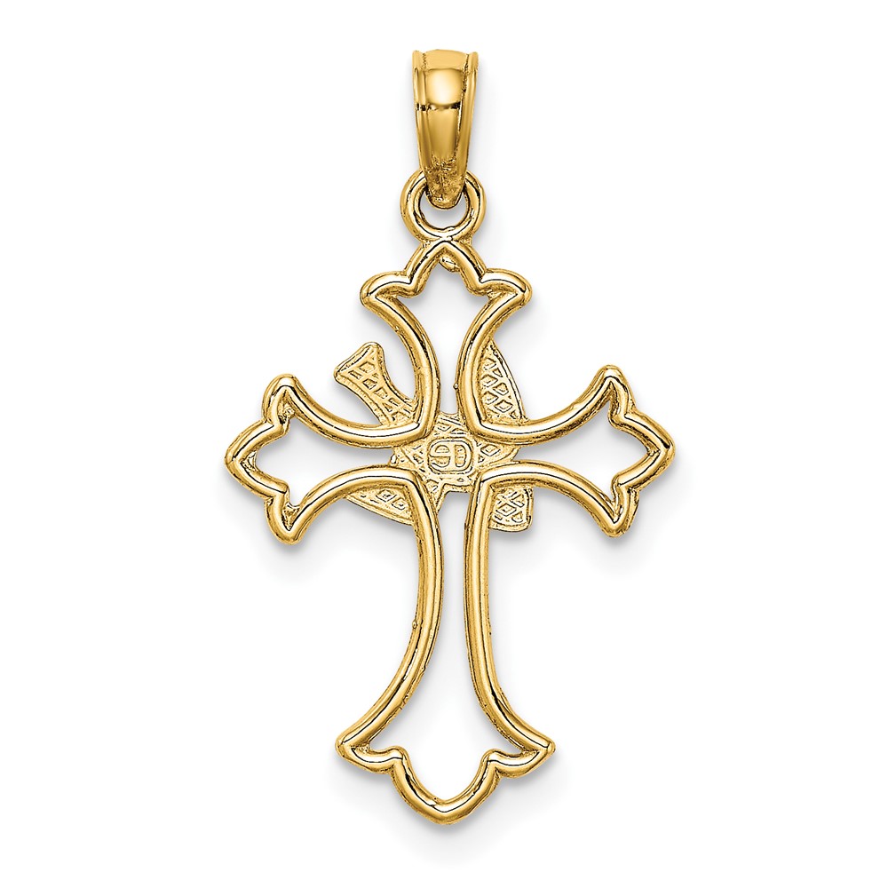 14K Cut-Out Dove Center Cross Charm (K8399)
