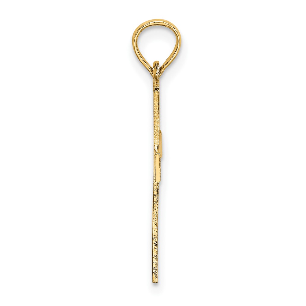 14K Engraved Cross W/Flared Tips Charm (K8408)
