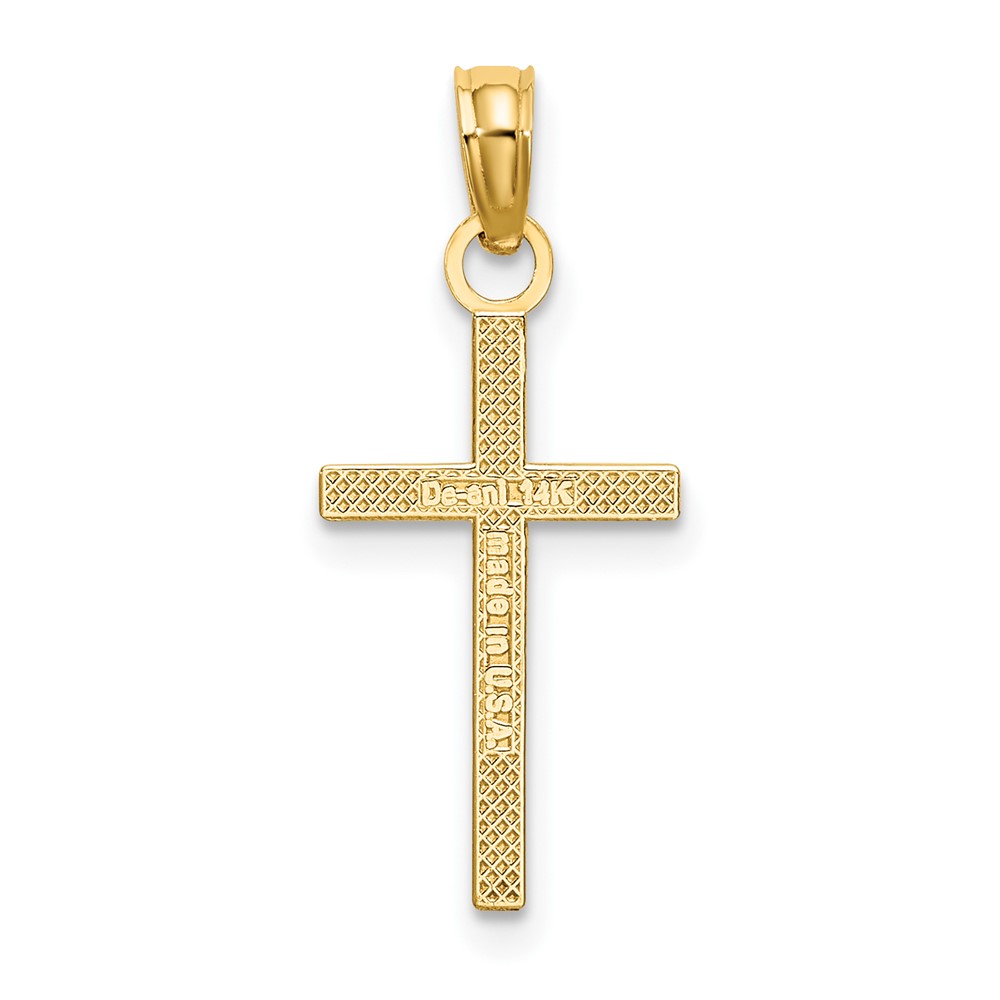 14K Polished Small Cross Charm (K8410)