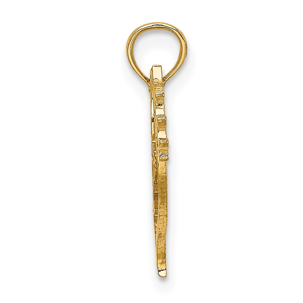 14K Cut-Out Dove with Olive Branch Charm (K8414)