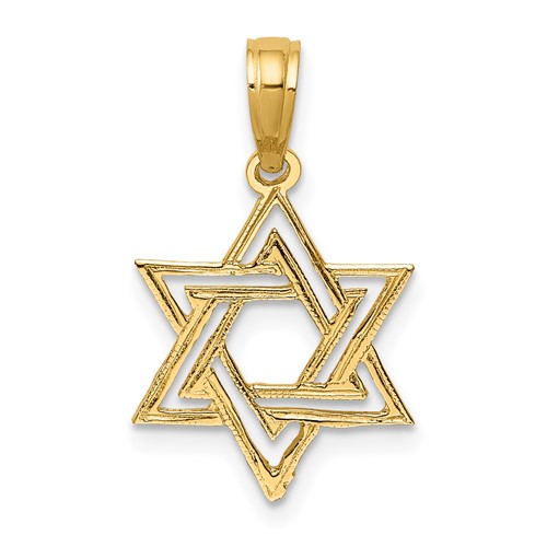 14K Polished Star Of David Charm