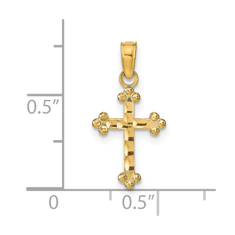 14k D/C Cross Pendant (K8423)