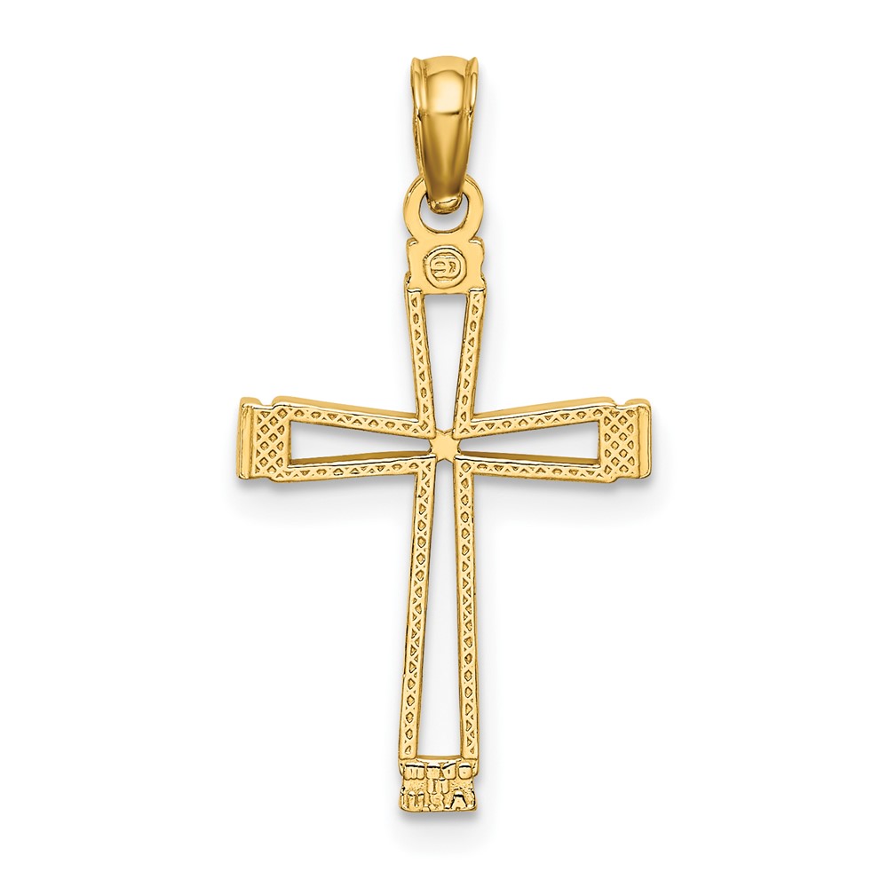 14k Cut-out Cross Pendant (K8429)