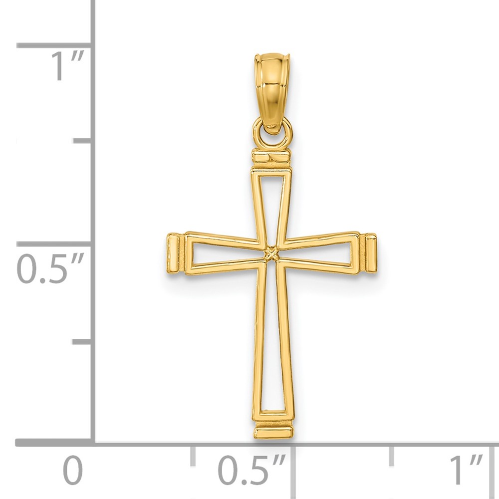 14k Cut-out Cross Pendant (K8429)