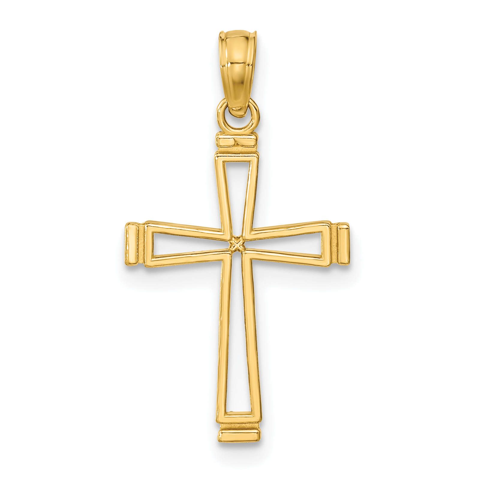 14k Cut-out Cross Pendant (K8429)