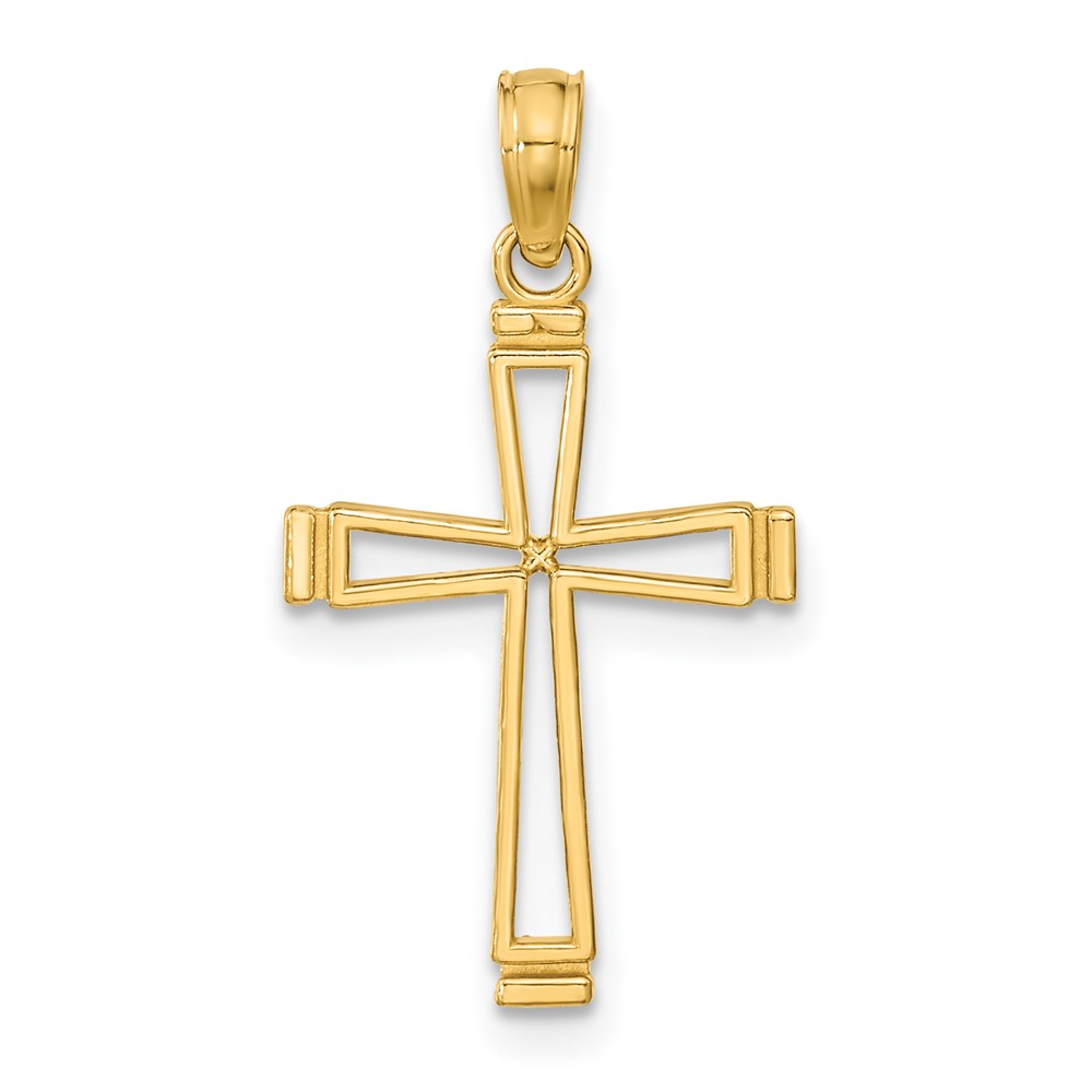 14k Cut-out Cross Pendant (K8429)