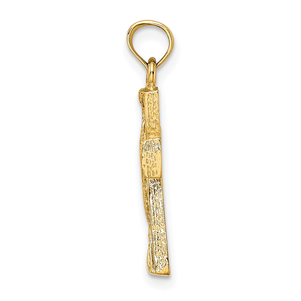 14K Cut-Out Cross w/ Triangle Ends Charm (K8455)