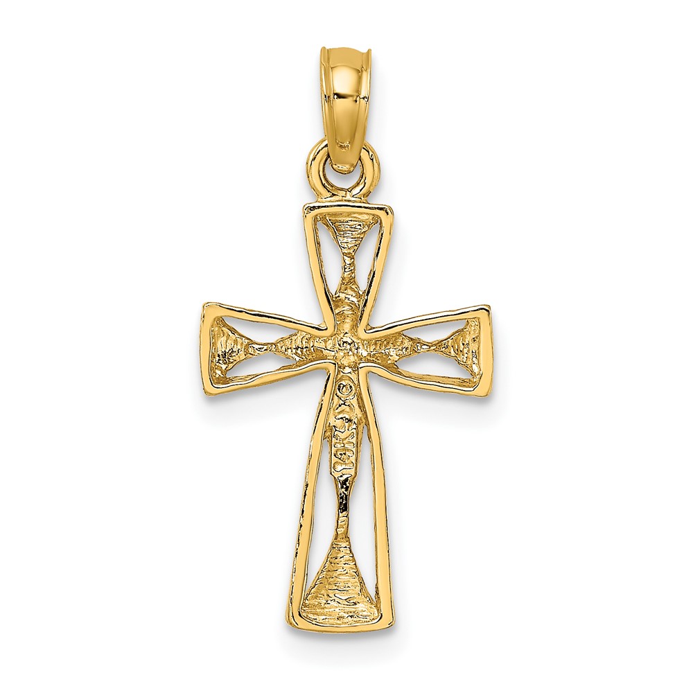 14K Cut-Out Cross w/ Triangle Ends Charm (K8455)