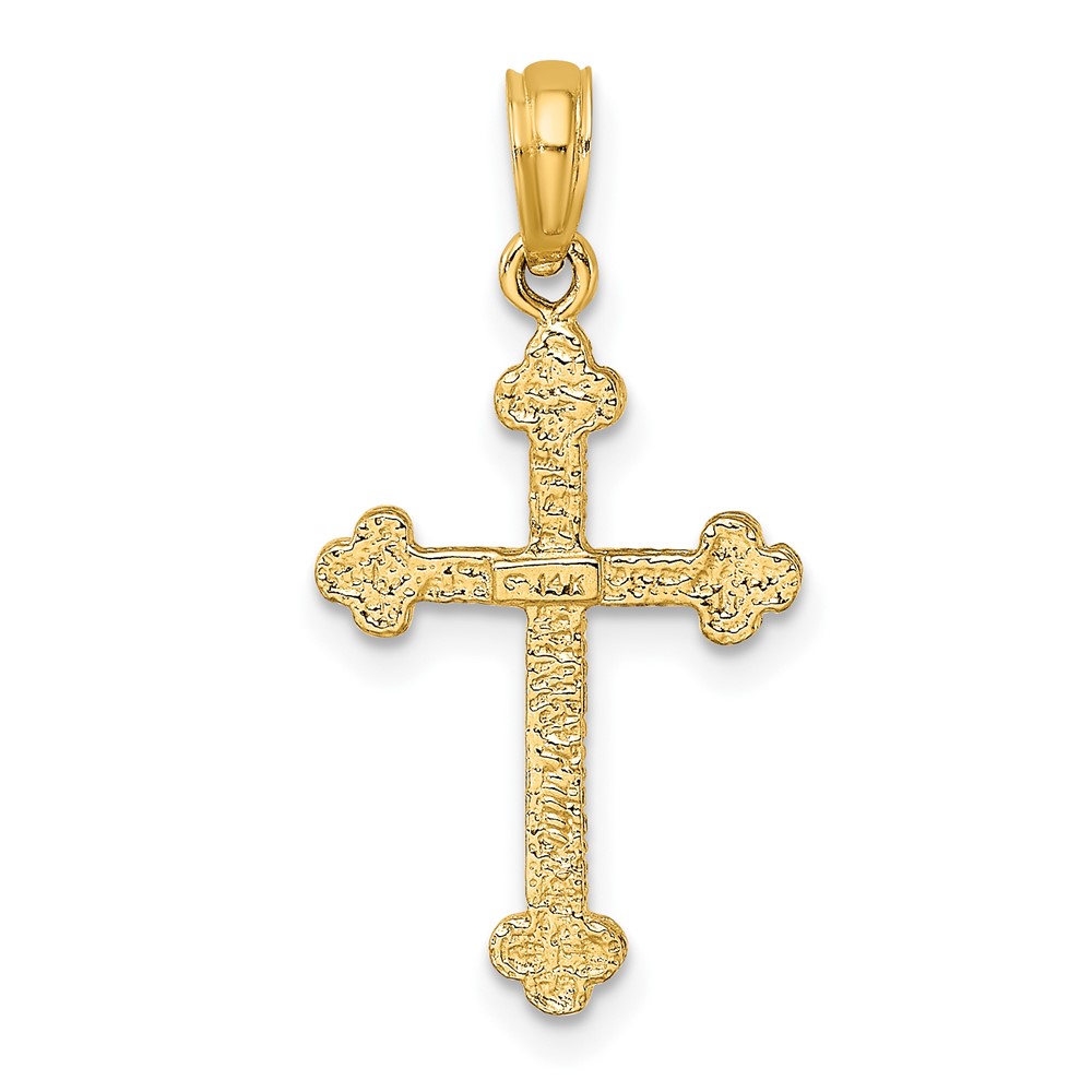 14K Cross W/ Spade Tip Edges Charm (K8459)