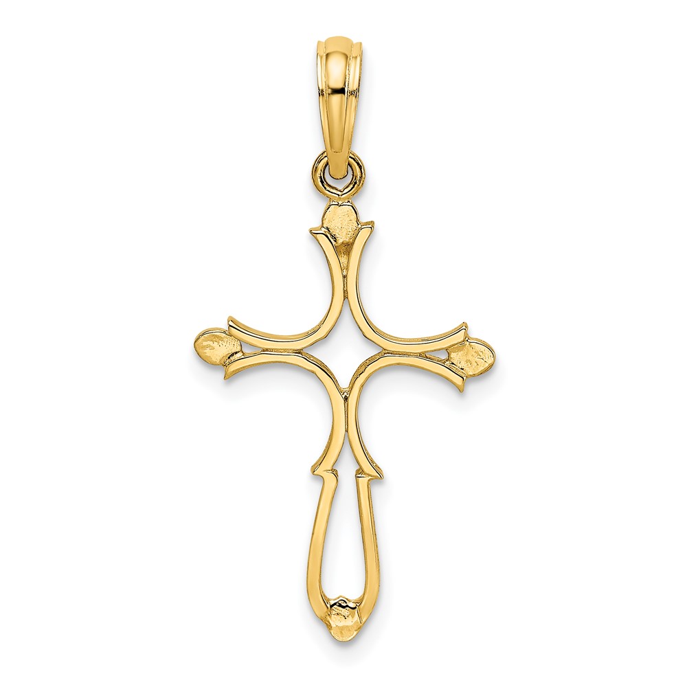 14K Cross Cut-Out and Polished Cross Charm (K8461)