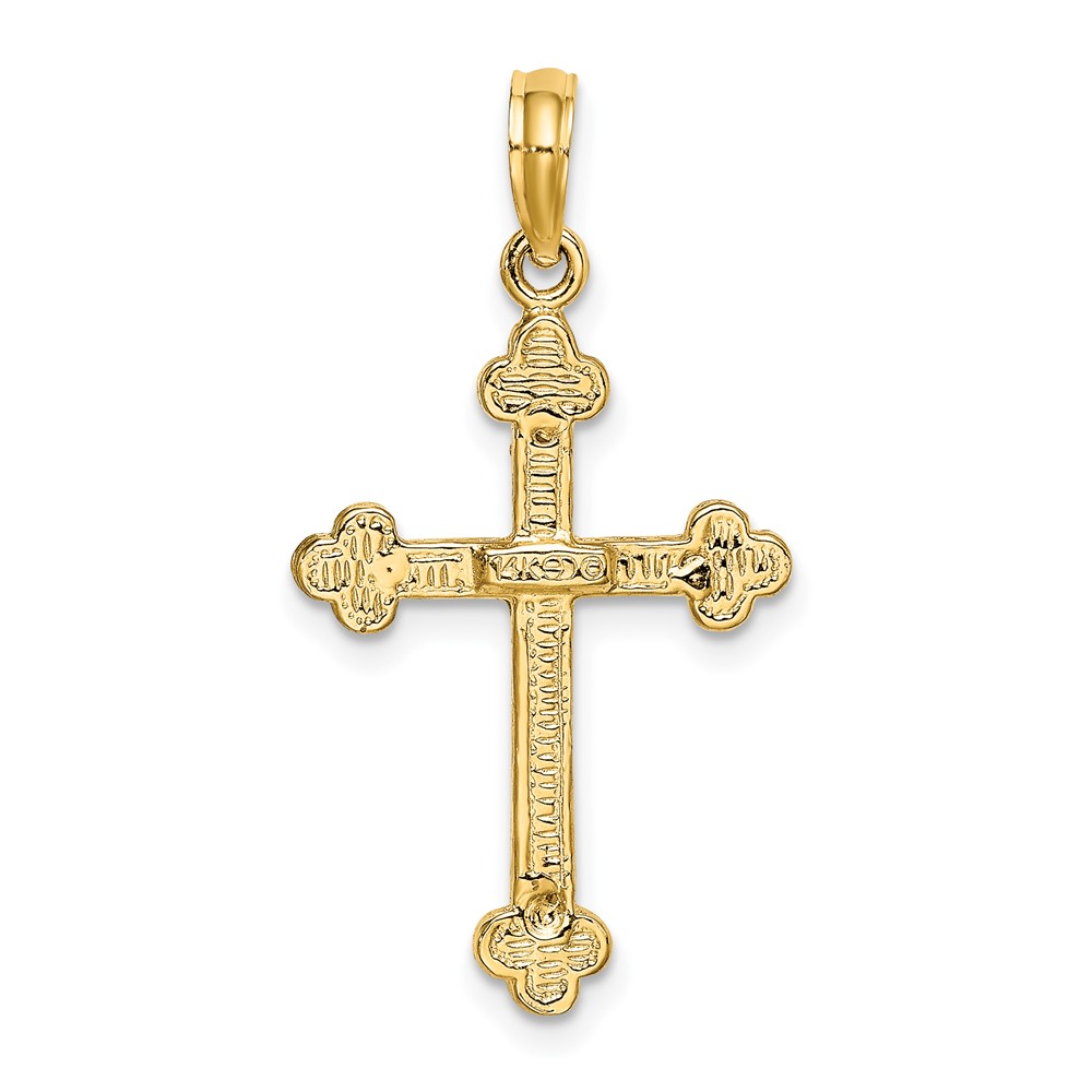 14K Narrow Budded Crucifix Charm (K8472)