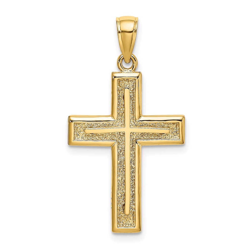 14K 2-D Cross Charm (K8475)