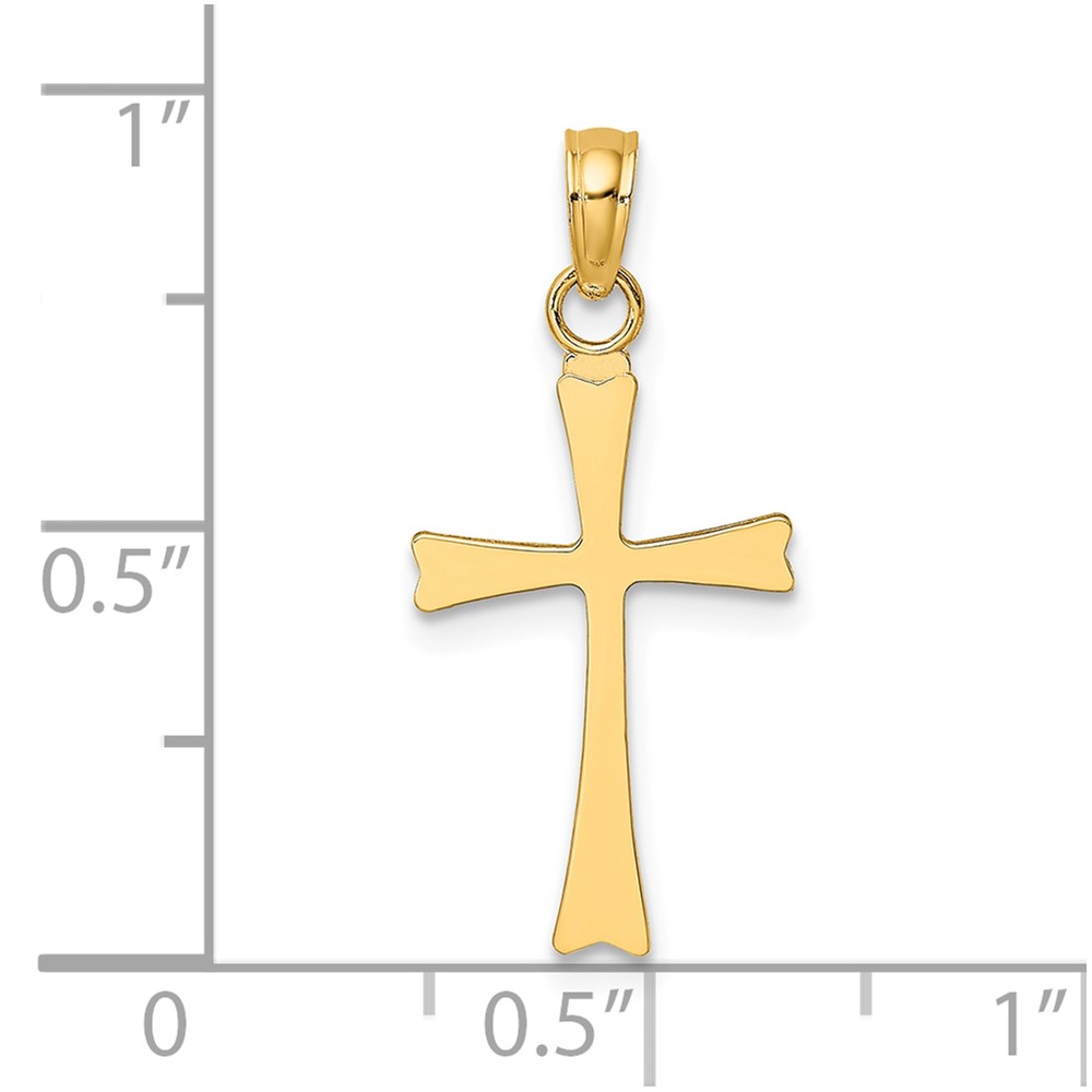 14K Polished Cross Charm (K8481)