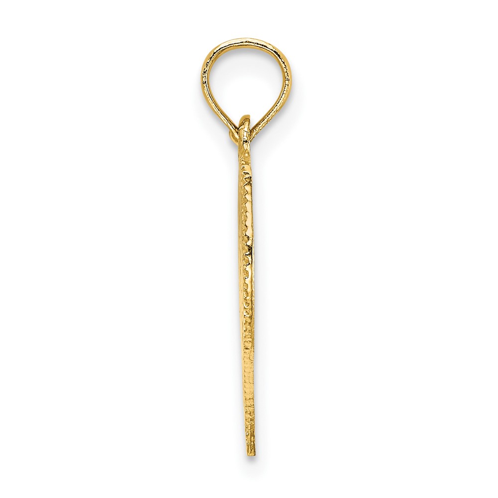 14K Polished Angel In Heart Charm (K8485)