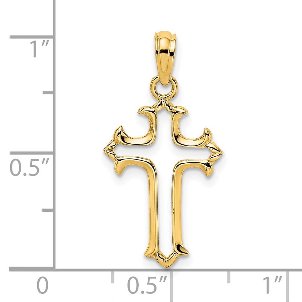 14K Cut-Out Cross Charm (K8486)
