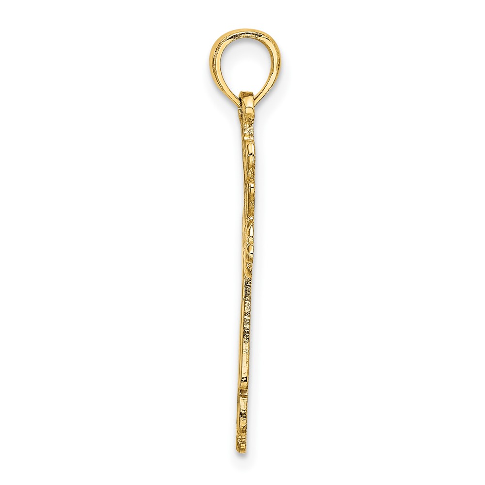 14K Cross Cut-Out w/ Heart Ends Charm (K8489)