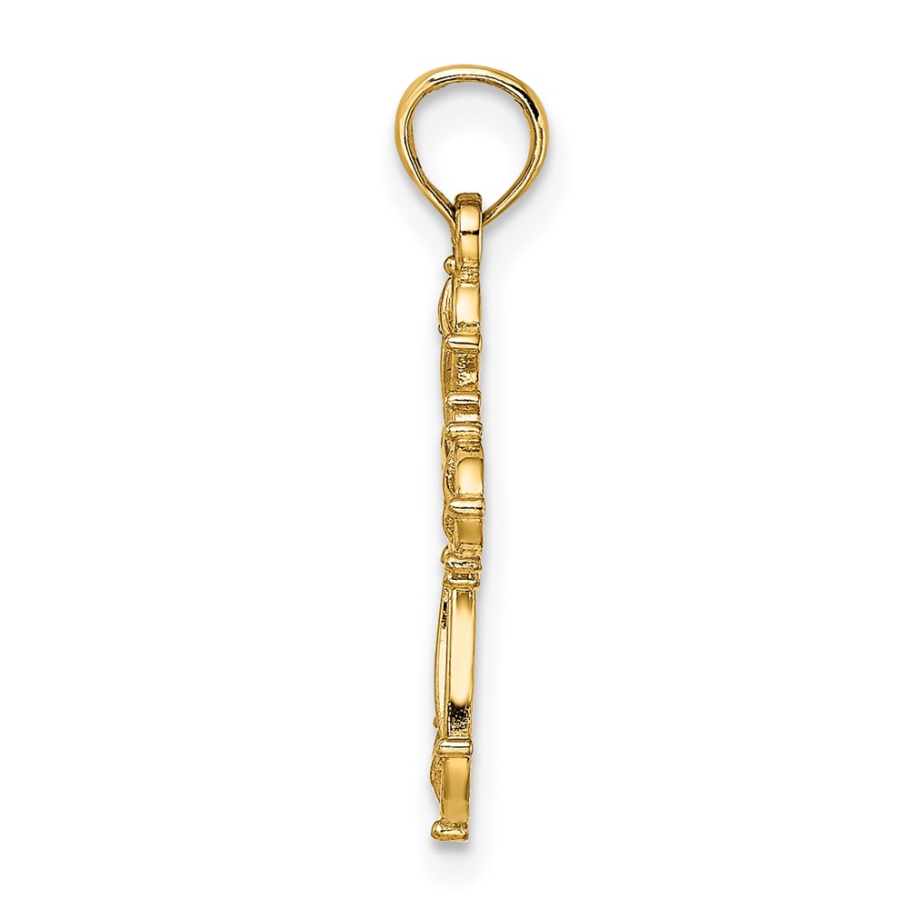 14K Cut-Out Fancy Cross Charm (K8492)