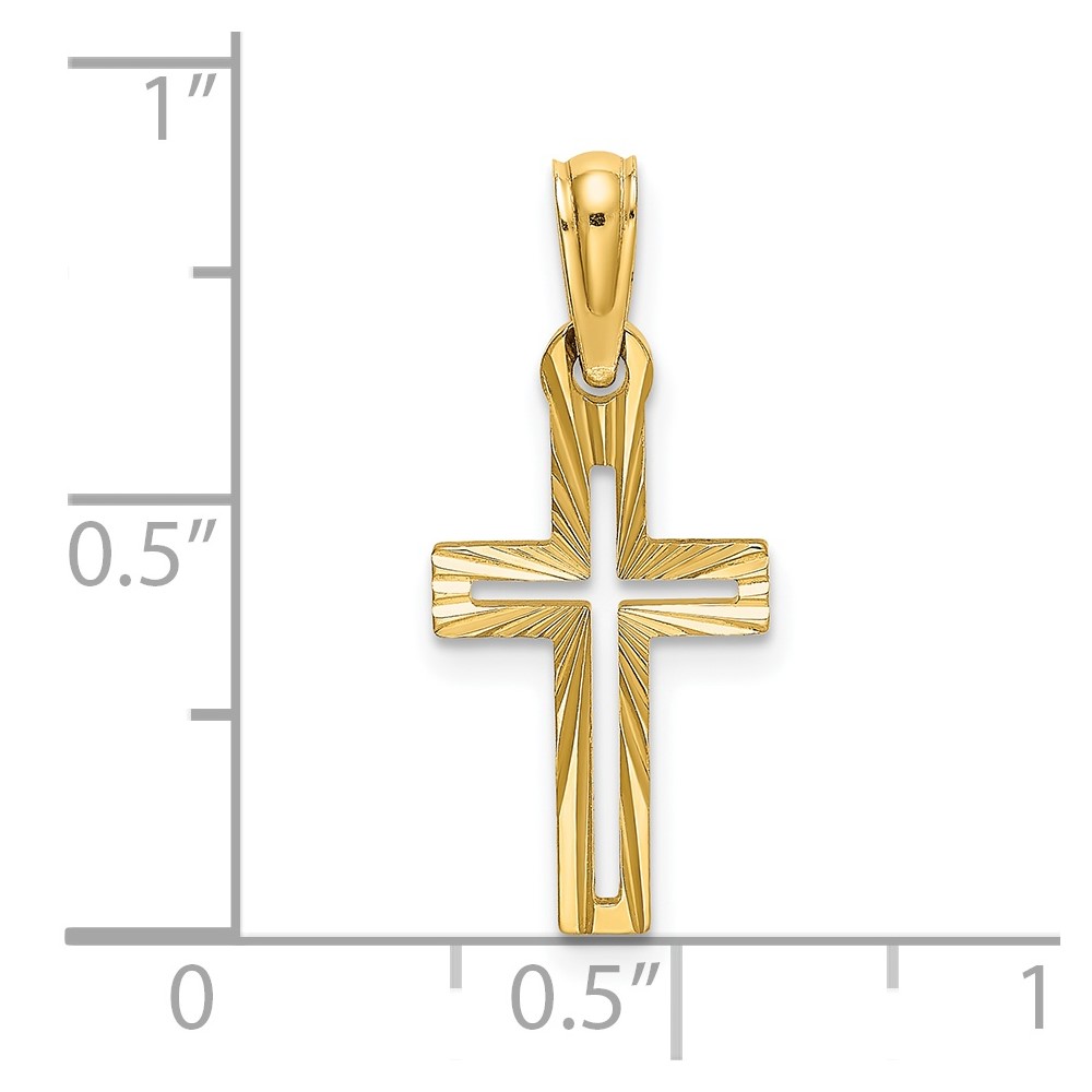 14K D/C Cross Charm (K8499)
