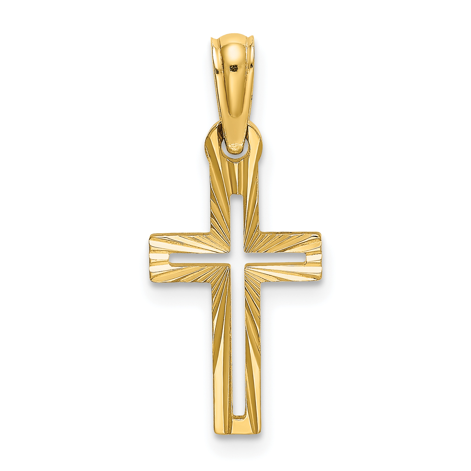 14K D/C Cross Charm (K8499)