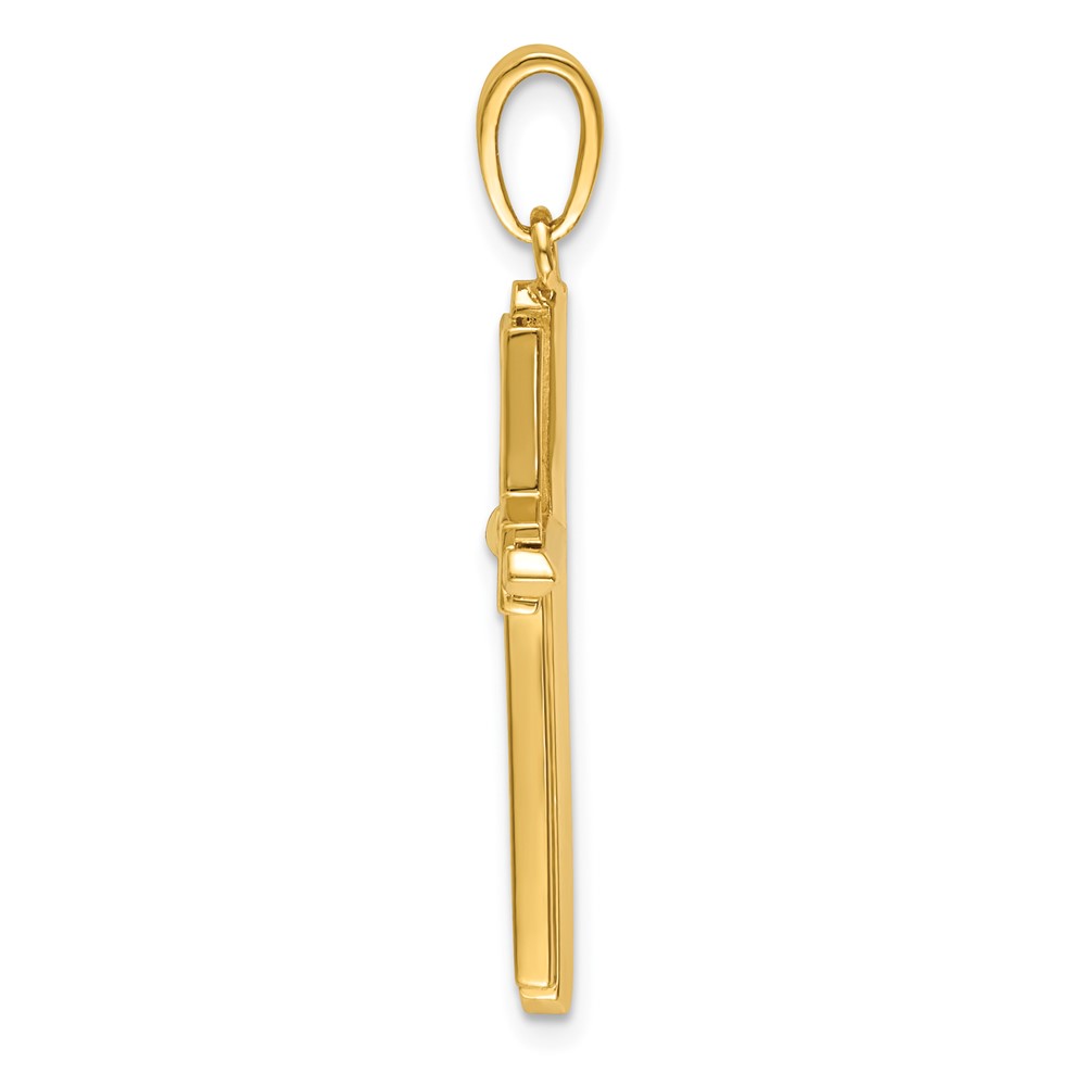 14K Polished Cross Charm (K8501)