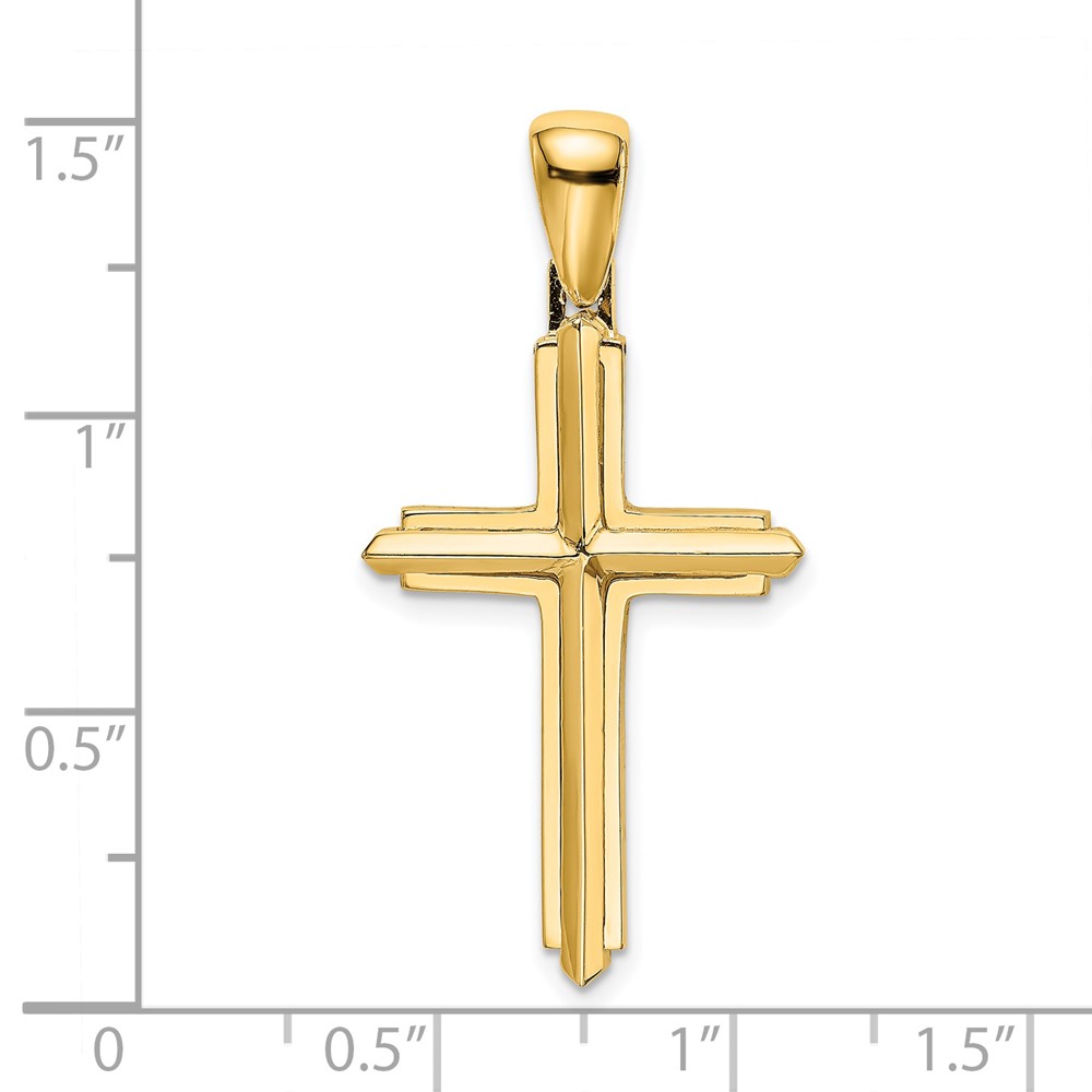 14K Polished Cross Charm (K8501)