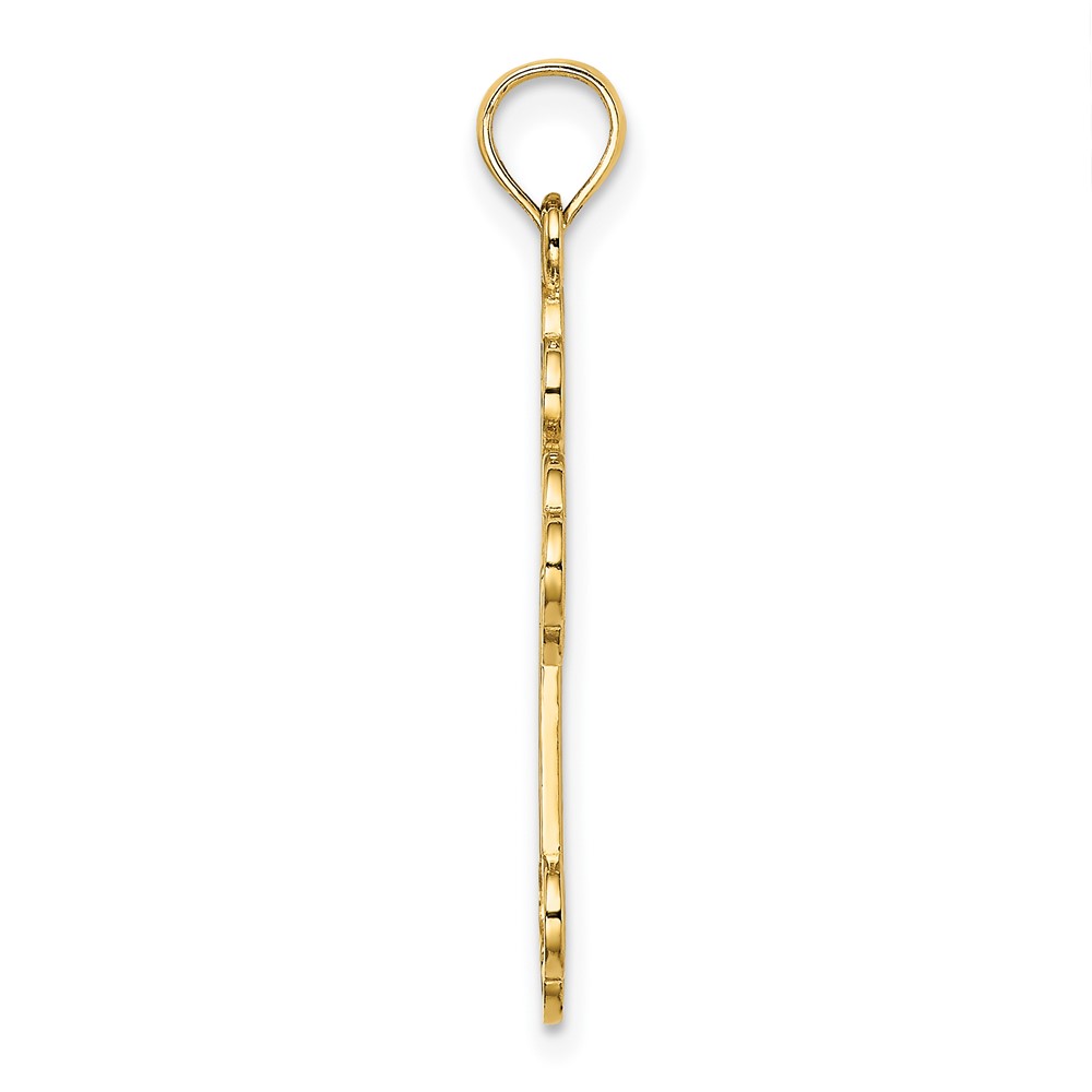 14K Cut-Out Design Cross Charm (K8512)