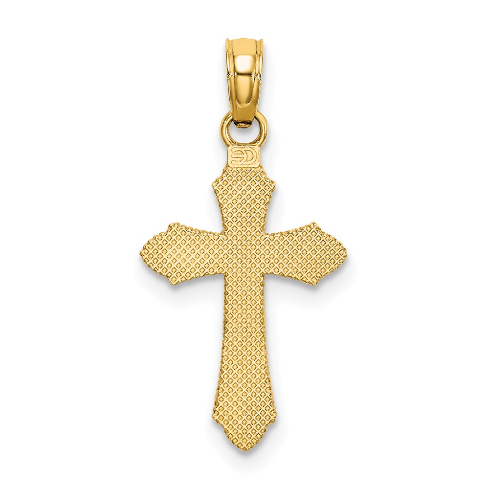 14K D/C w/ Beaded Edge Cross Charm (K8526)