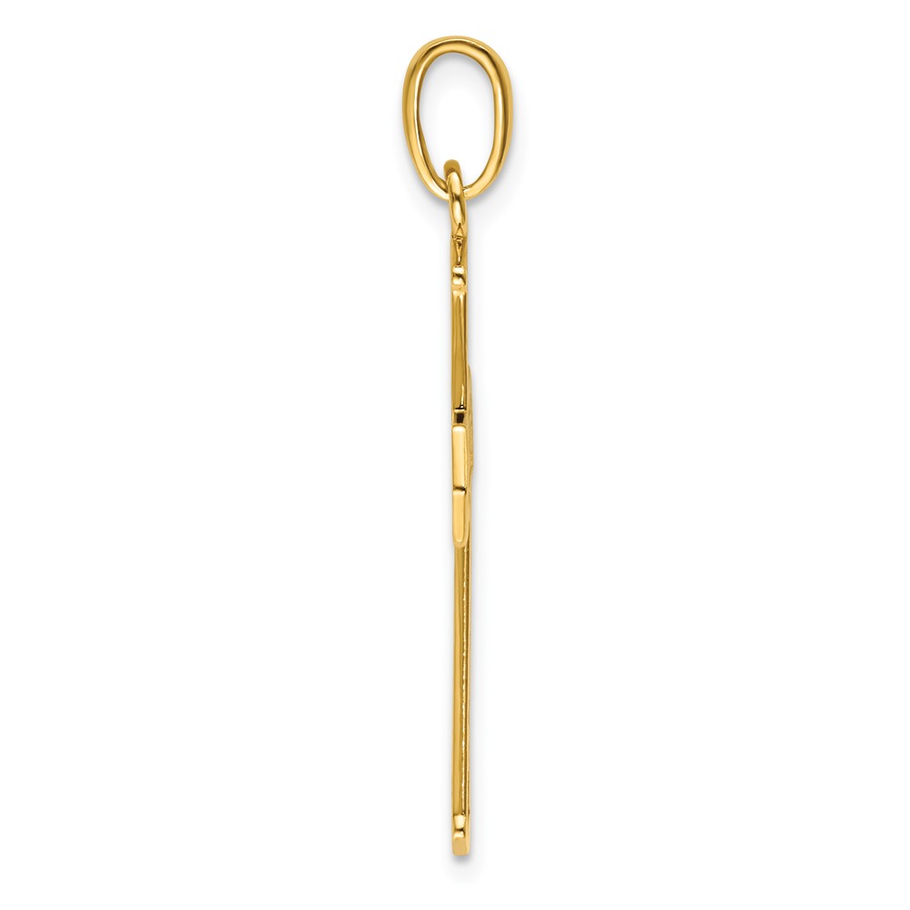 14K Arrow Tip Cross W/ Cross Accents Charm (K8527)