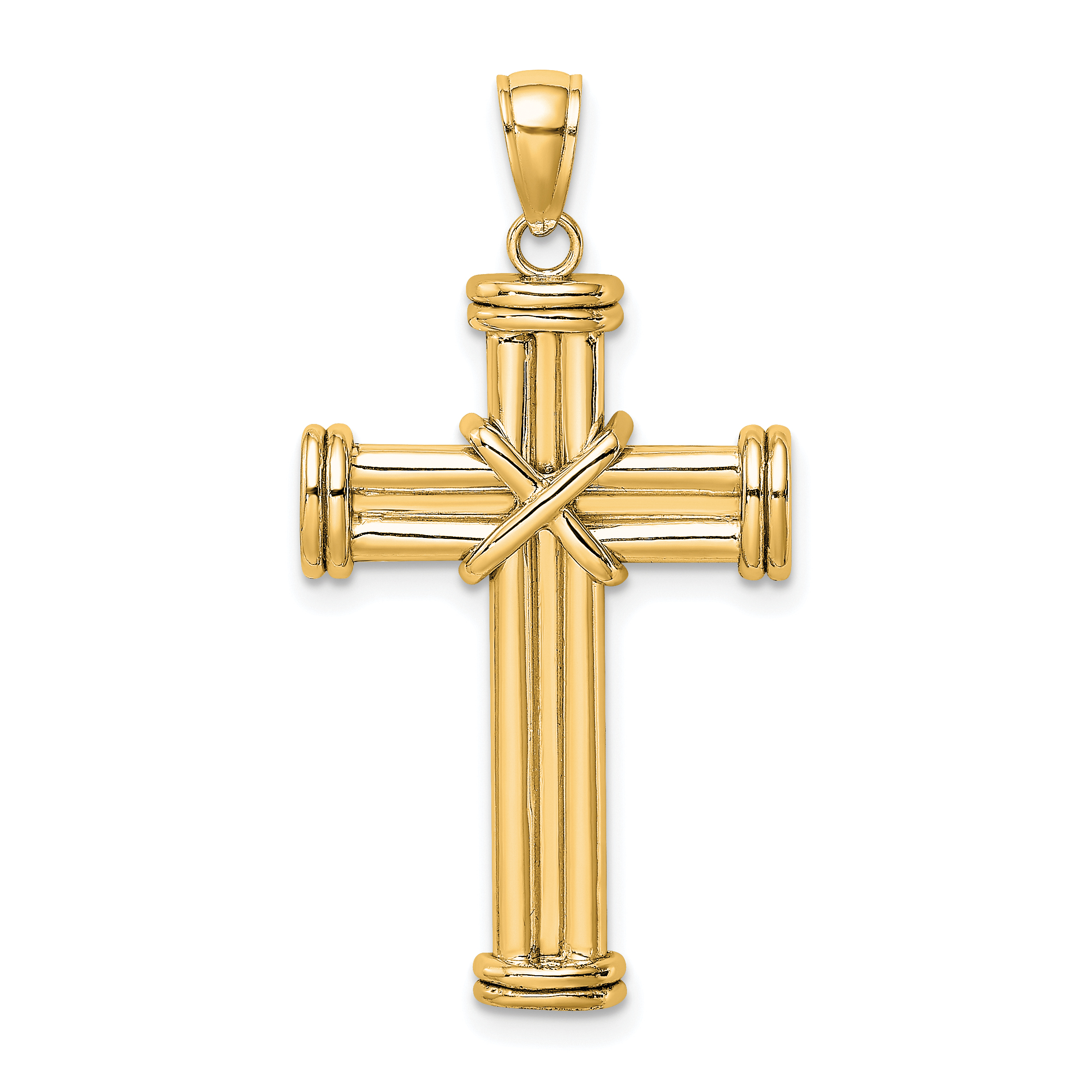 14k Polished Cross Pendant (K8537)