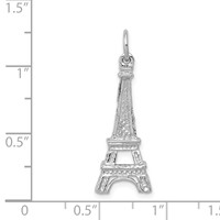 14K White Gold Solid Polished Eiffel Tower Charm view 4